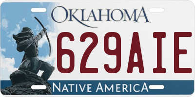 OK license plate 629AIE