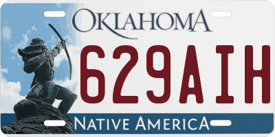 OK license plate 629AIH