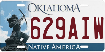 OK license plate 629AIW