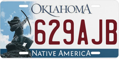 OK license plate 629AJB