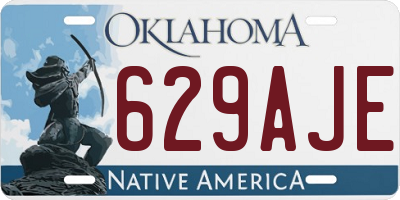 OK license plate 629AJE