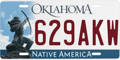 OK license plate 629AKW