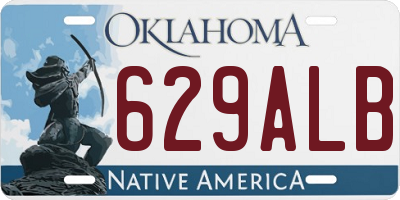 OK license plate 629ALB