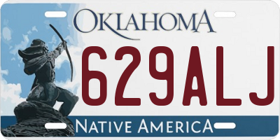 OK license plate 629ALJ