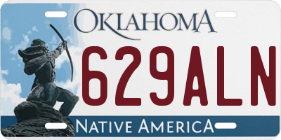 OK license plate 629ALN