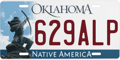 OK license plate 629ALP