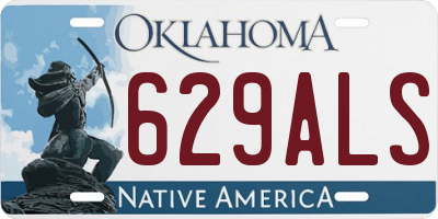 OK license plate 629ALS