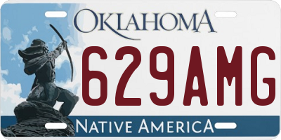 OK license plate 629AMG