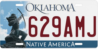 OK license plate 629AMJ