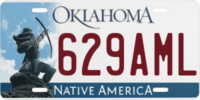 OK license plate 629AML