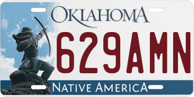 OK license plate 629AMN