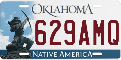 OK license plate 629AMQ