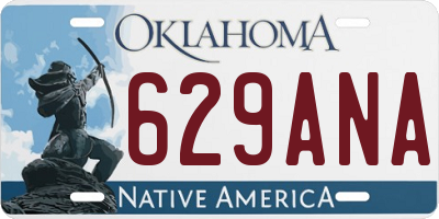 OK license plate 629ANA