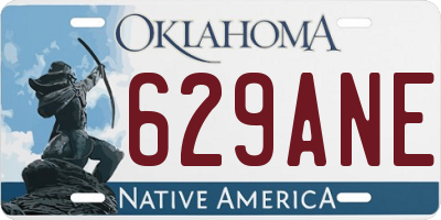 OK license plate 629ANE