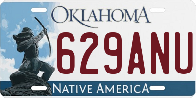 OK license plate 629ANU