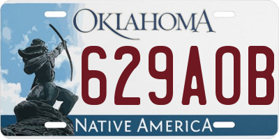 OK license plate 629AOB