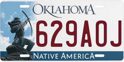 OK license plate 629AOJ