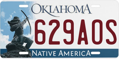 OK license plate 629AOS