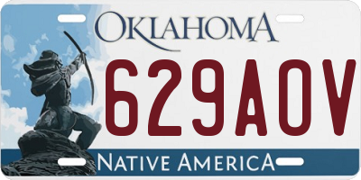 OK license plate 629AOV