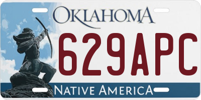 OK license plate 629APC