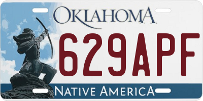 OK license plate 629APF