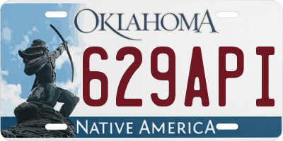 OK license plate 629API