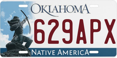OK license plate 629APX