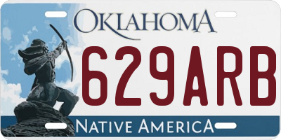 OK license plate 629ARB