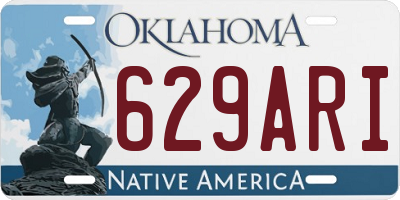 OK license plate 629ARI