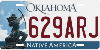 OK license plate 629ARJ