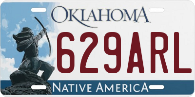 OK license plate 629ARL