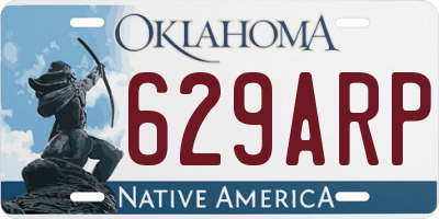 OK license plate 629ARP
