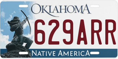 OK license plate 629ARR