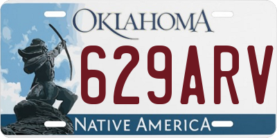 OK license plate 629ARV