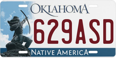 OK license plate 629ASD