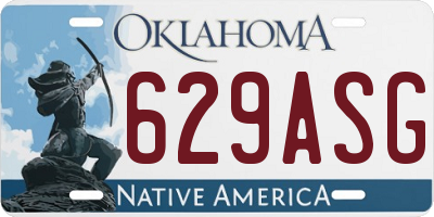 OK license plate 629ASG