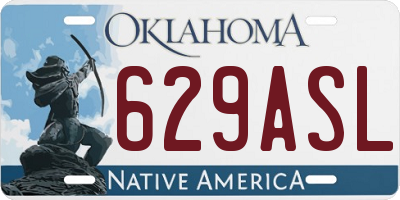 OK license plate 629ASL