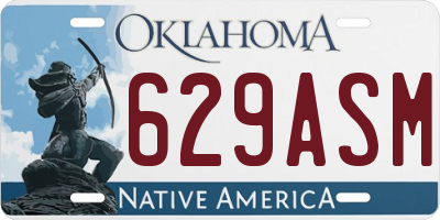 OK license plate 629ASM