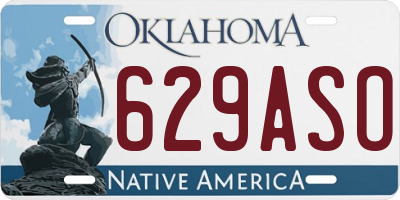 OK license plate 629ASO