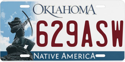 OK license plate 629ASW