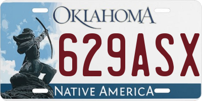 OK license plate 629ASX