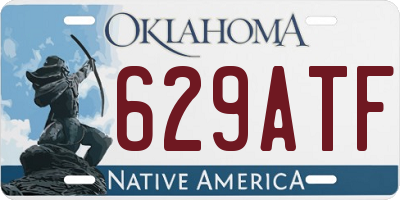 OK license plate 629ATF