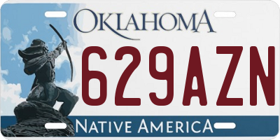 OK license plate 629AZN