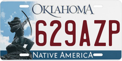 OK license plate 629AZP