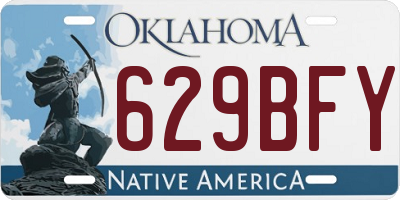 OK license plate 629BFY
