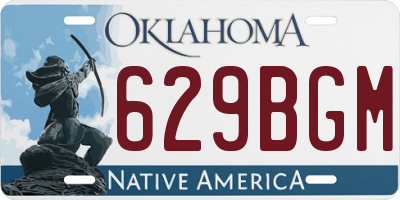 OK license plate 629BGM
