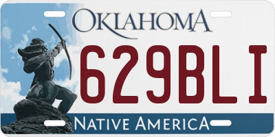 OK license plate 629BLI
