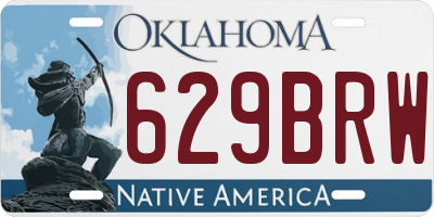 OK license plate 629BRW