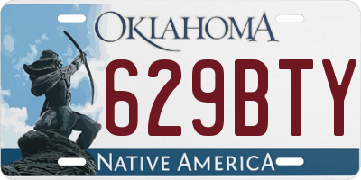 OK license plate 629BTY