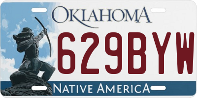OK license plate 629BYW